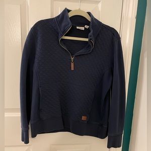 Women’s Quilted Navy Quarter-Zip Pullover